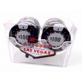 Las Vegas Casino Style 2 Roll Rack of 18 $100 Casino Chips